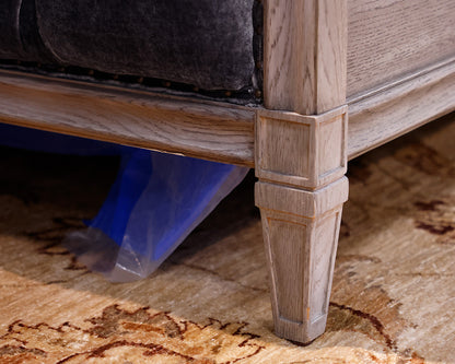 King Bed in Gray w/ Button Tufts