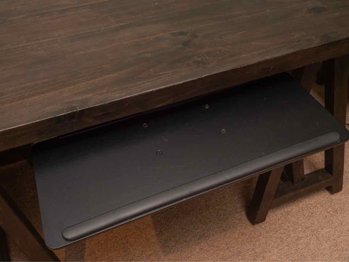 Driftwood Charcoal Finish 'Hawkins' Sawhorse Base Pull Out Surface Desk
