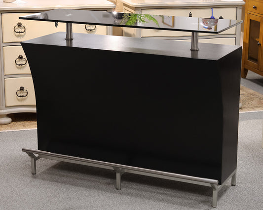 Wood Bar w/ Glass Top