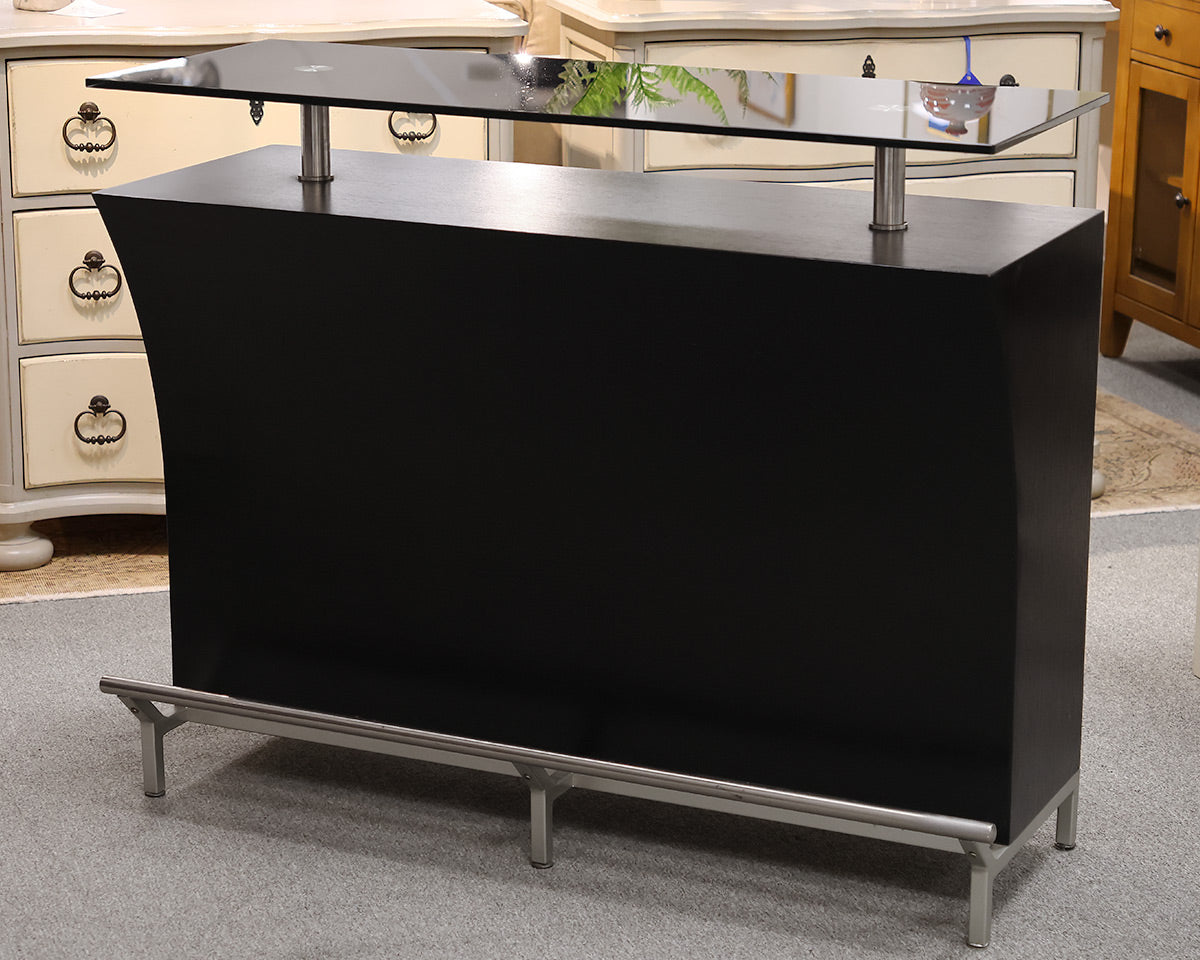 Wood Bar w/ Glass Top