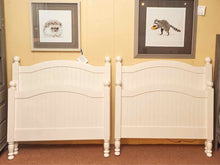 Pair Of Catalina Pottery Barn White Beadboard Accent Twin Beds