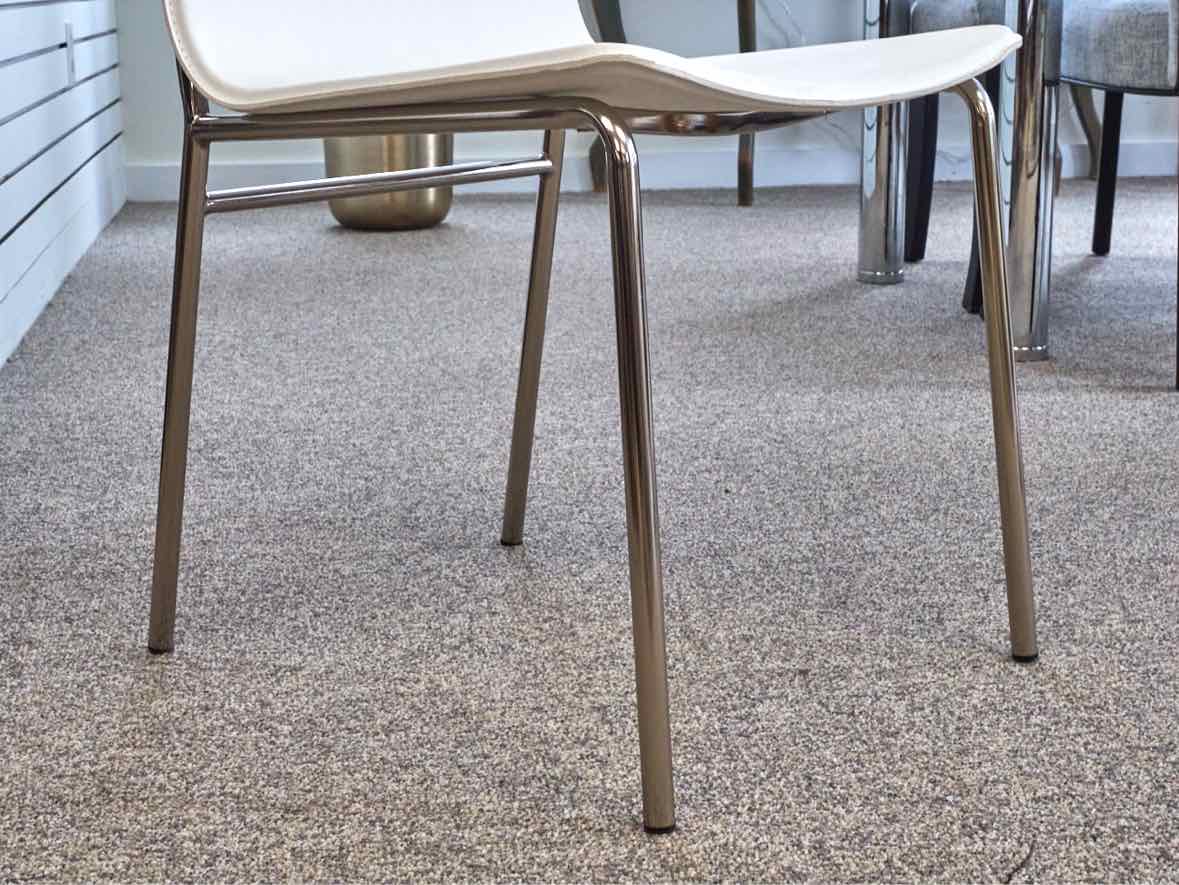 Set of 4 CB2 'Strut' CB2 Dining Chairs in Ivory Leather