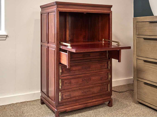 Asian Style Four Drawer Accent Chest in Cherry