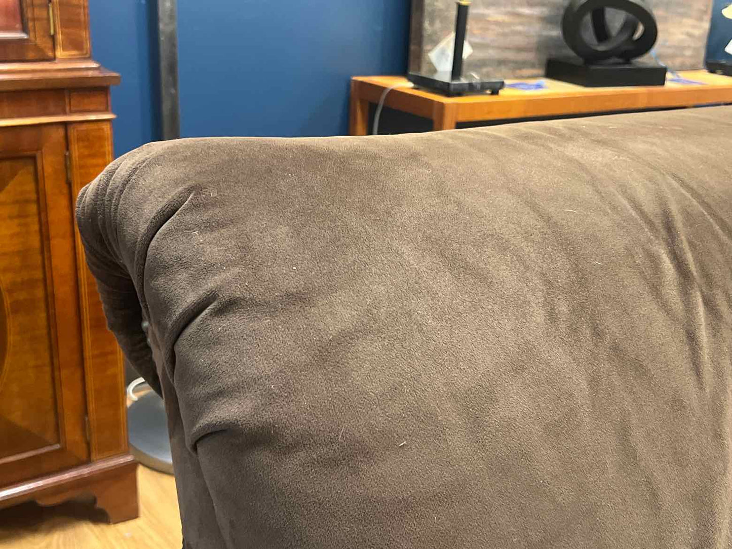 Flexsteel Chocolate Microsuede Sofa
