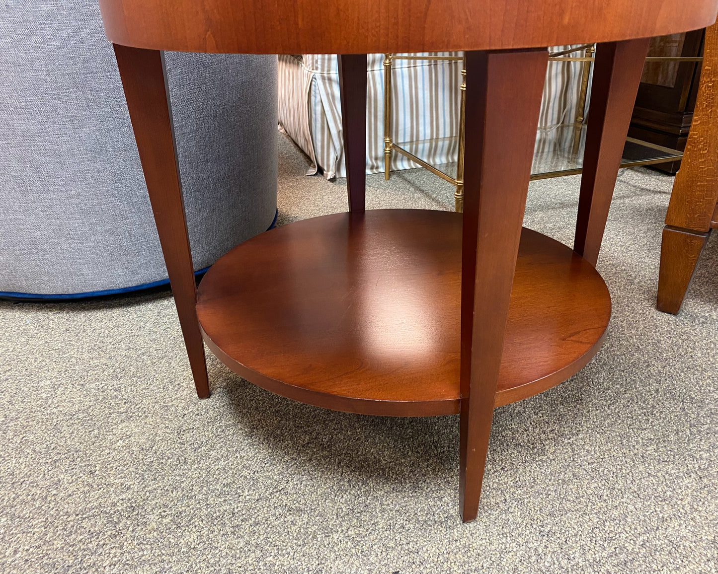 HBF Popular Wood Round Side Table with Shelf