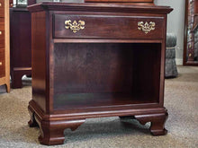 Pair of Ethan Allen Single Drawer Nightstands in Cherry with Brass Pulls