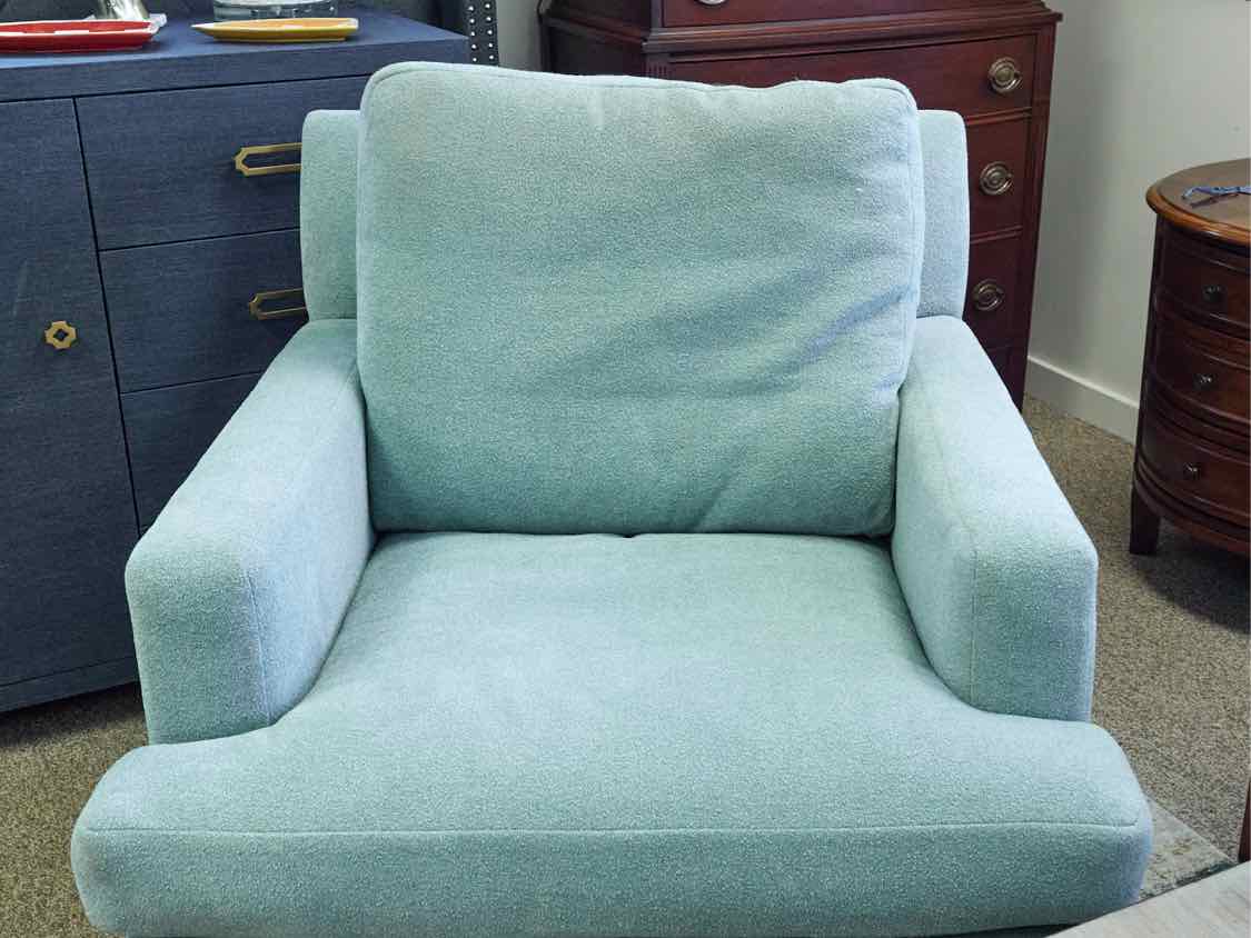 Robin's Egg Blue Upholstered Lounge Chair