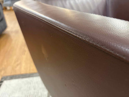Ligne Roset Chocolate Leather Barrel Chair