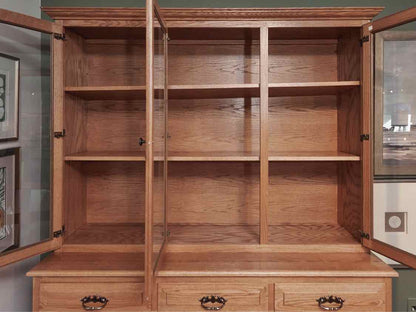 Amish Oak 3 Glass Door 3 Drawer 3 Lower Dorrs 2 Adjustable Shelves China Cabinet