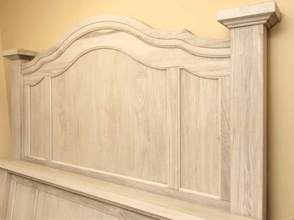 Arched 'Bell Shaped' Headboard /Footboard In Wire Brushed 'Dove Gray' King Bed