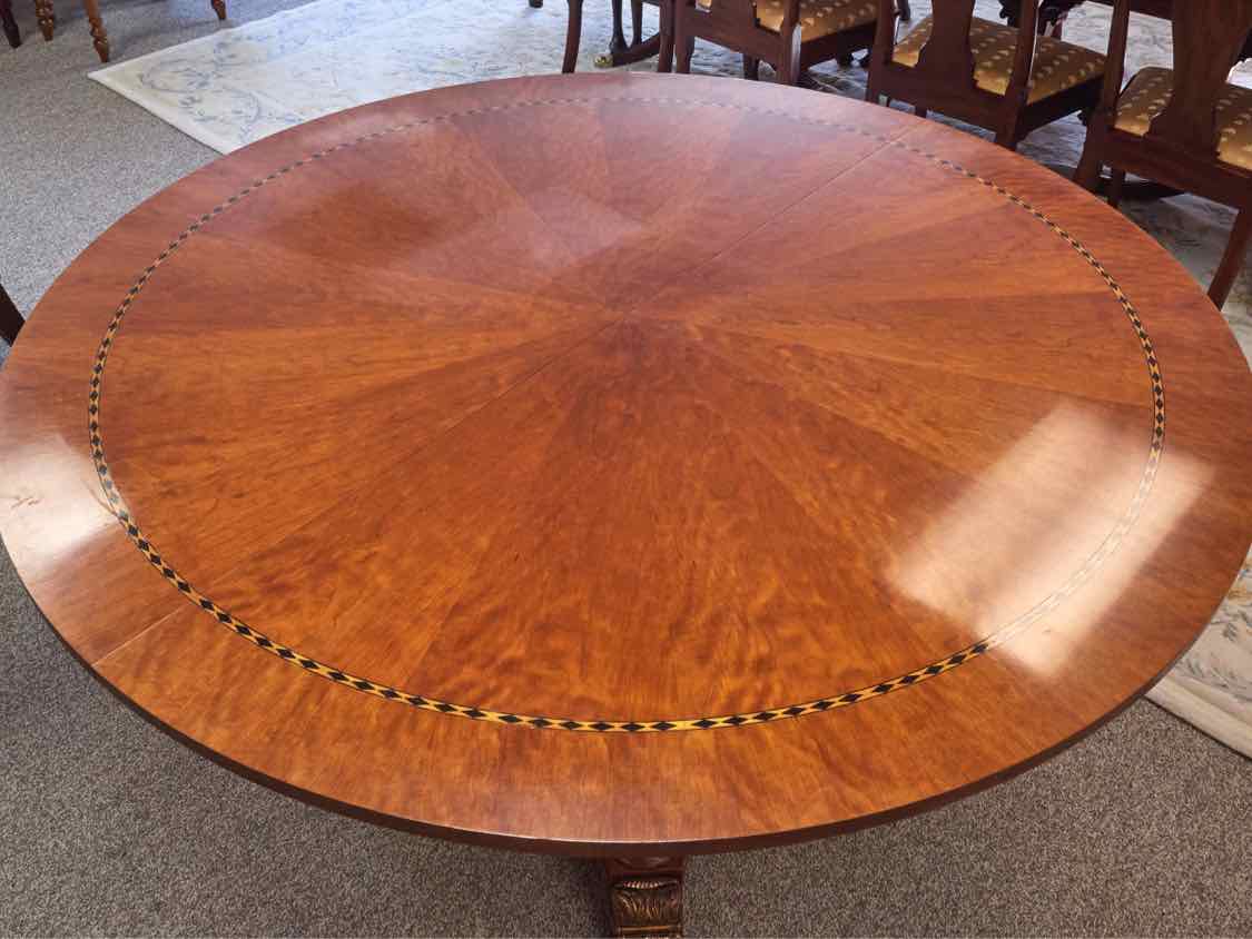 Henredon Regency 60" Round 4 Column Pedestal Dining Table