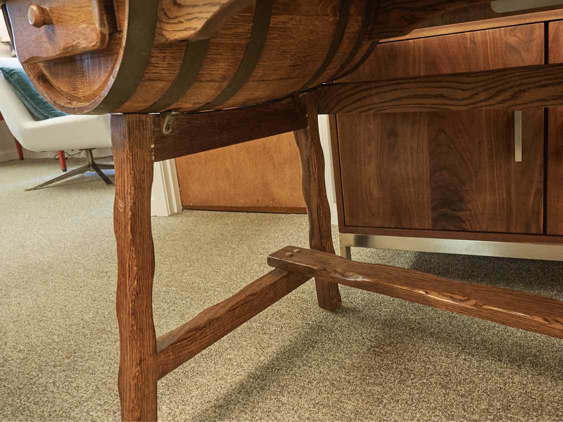 Solid Oak  Barrel Desk with 2 Drawers