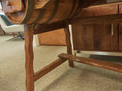 Solid Oak  Barrel Desk with 2 Drawers