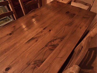 Domain Pine Plank Top Table &  8 Ladder Back Chair Set