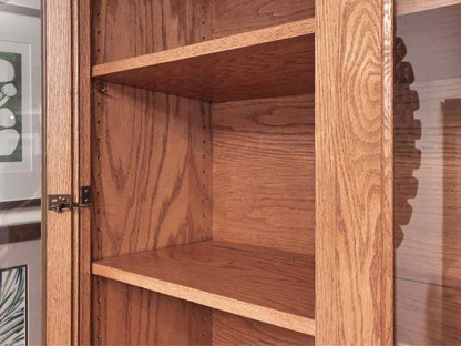 Amish Oak 3 Glass Door 3 Drawer 3 Lower Dorrs 2 Adjustable Shelves China Cabinet