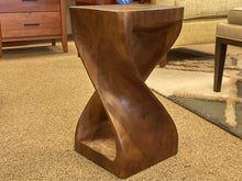 Solid Wood Swirl Side Table