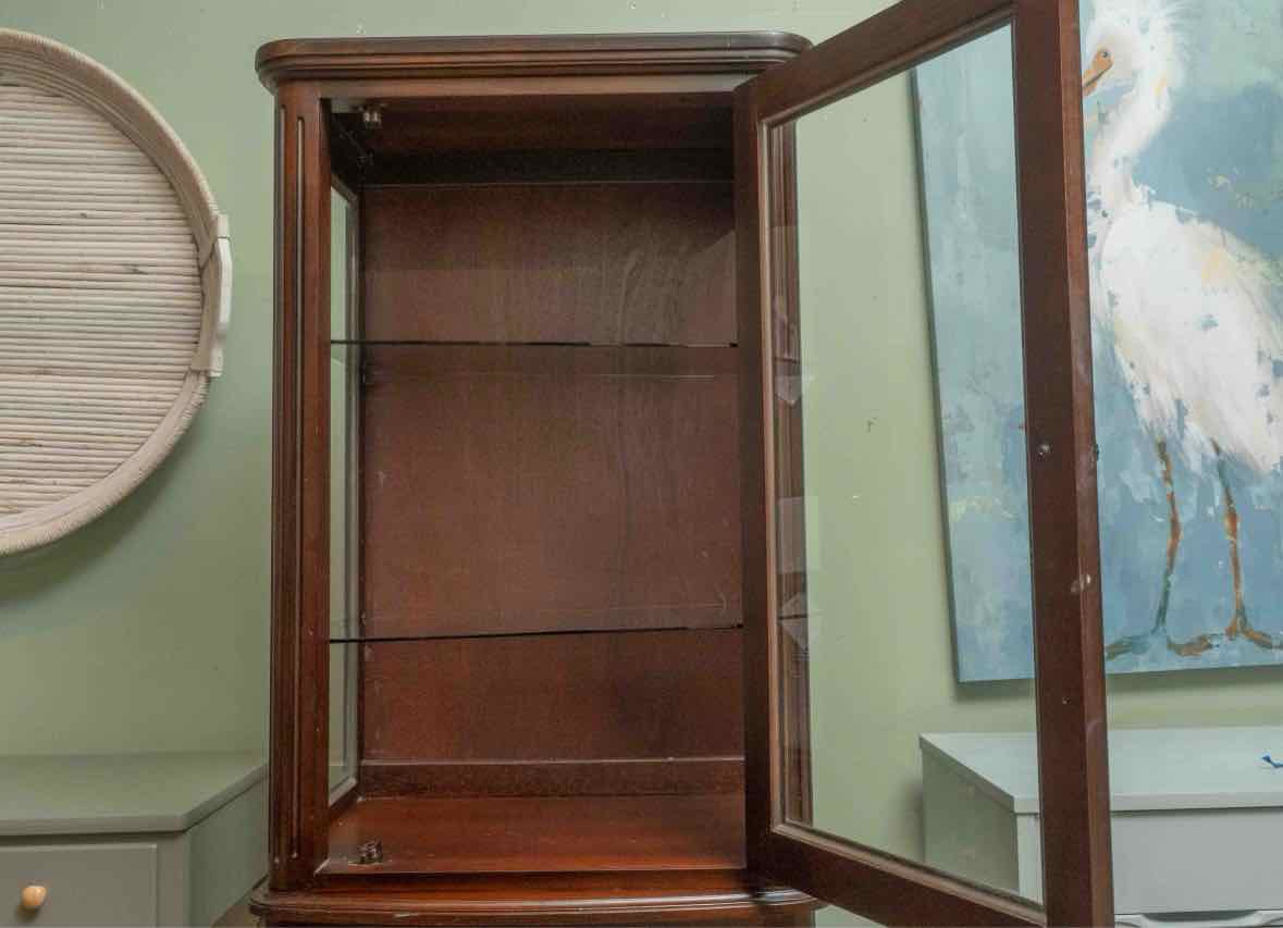 Euroclassique Mahogany Finish Curio Display Cabinet