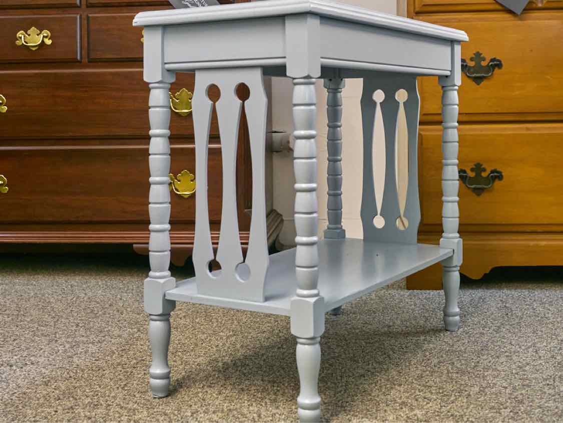 One Shelf Side Table in White Finish