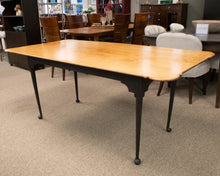 Eldred Wheeler Tiger Maple Porringer Dining Table on Black Base