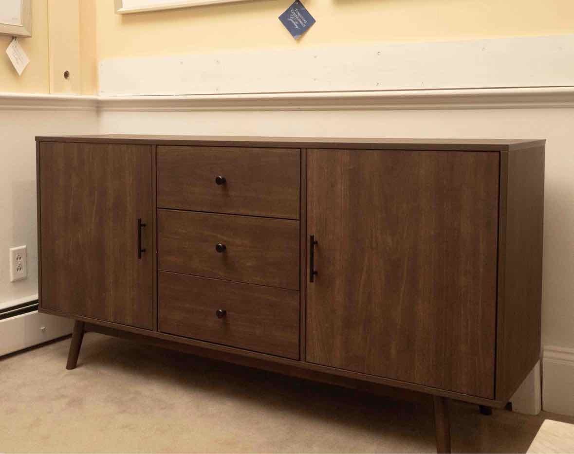 Crosley Furniture'Lucas' Mid Century Style 2 Door 3 Drawer Dark Stained Console