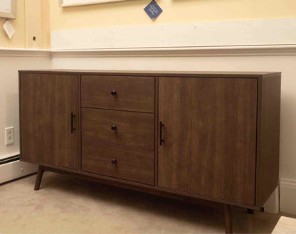 Crosley Furniture'Lucas' Mid Century Style 2 Door 3 Drawer Dark Stained Console