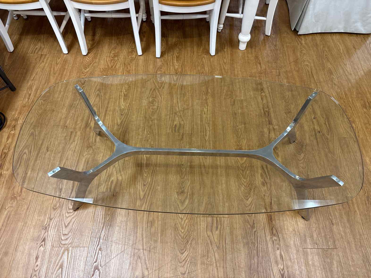 Crate &  Barrel Glass Coffee Table