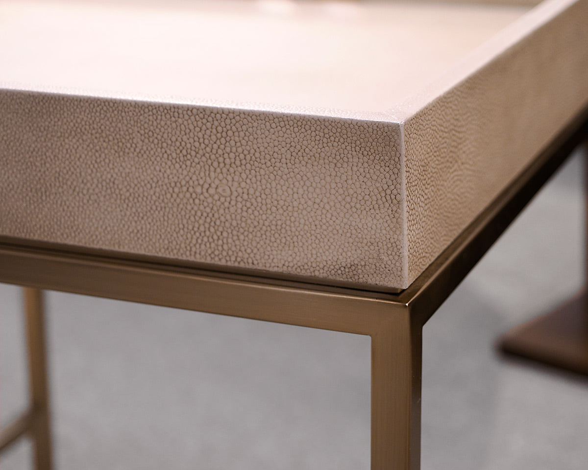 Bernhardt Salon Shagreen Wrapped Tray Accent Table