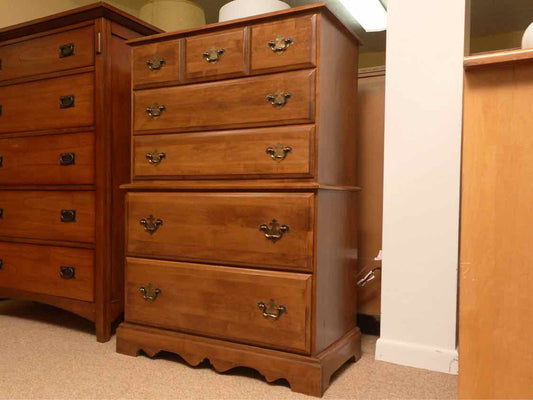 Cherry 3 Over 2 Drawer Chest