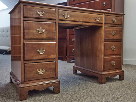 Vintage Mahogany Leather Top Desk