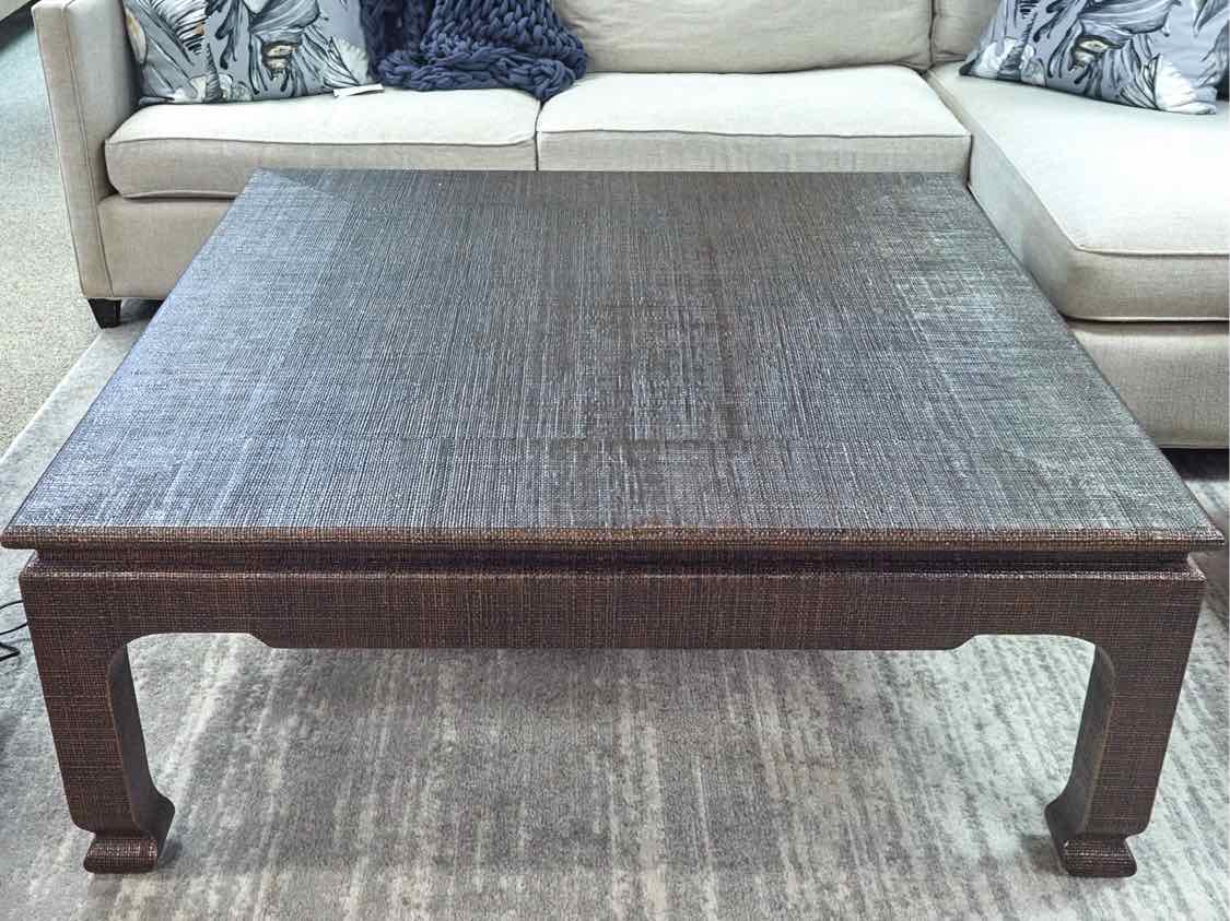 Harrison Van Horn Grasscloth Wrapped Asian Inspired Cocktail Table