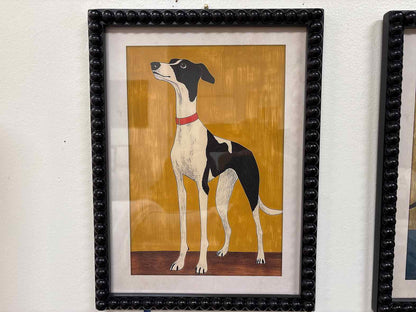 Hound on Yellow Background Print