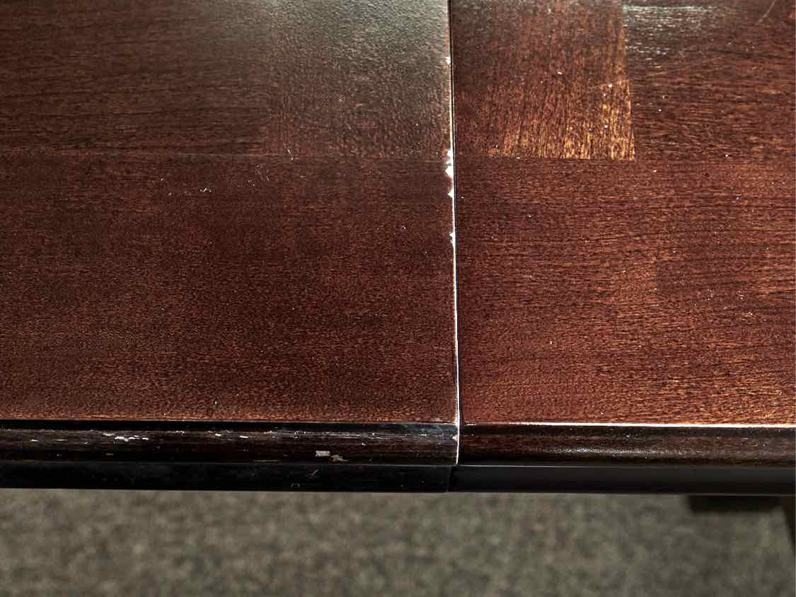 Thomasville Trestle Dining Table in Dark Finish & Set of 8 Matching Chairs