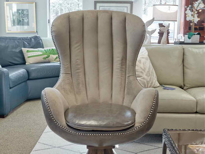Pair of Uttermost Garrett Mid-Century Style Swivel Chairs in Grey