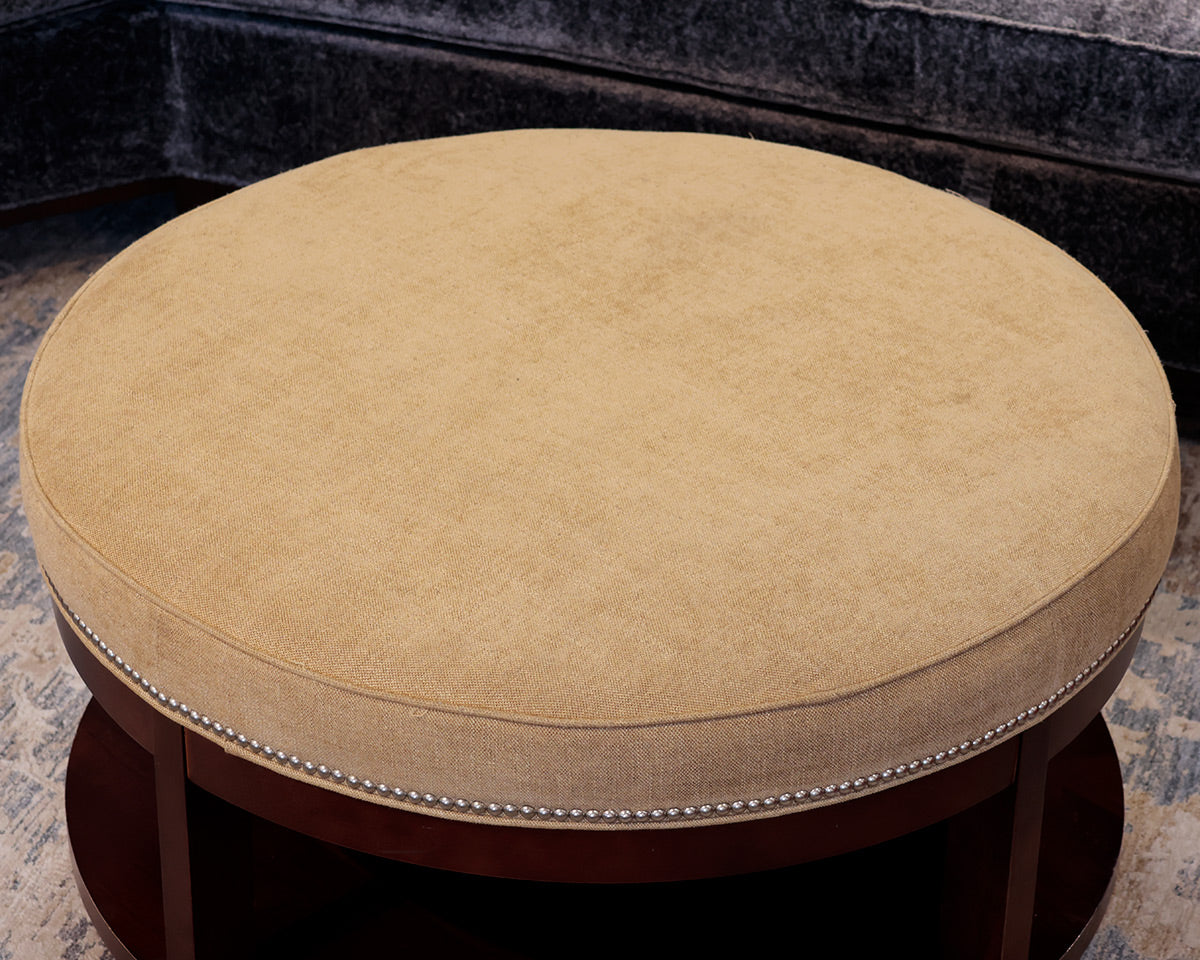 Arhaus Round Upholstered Ottoman