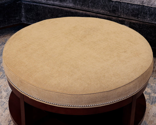 Arhaus Round Upholstered Ottoman