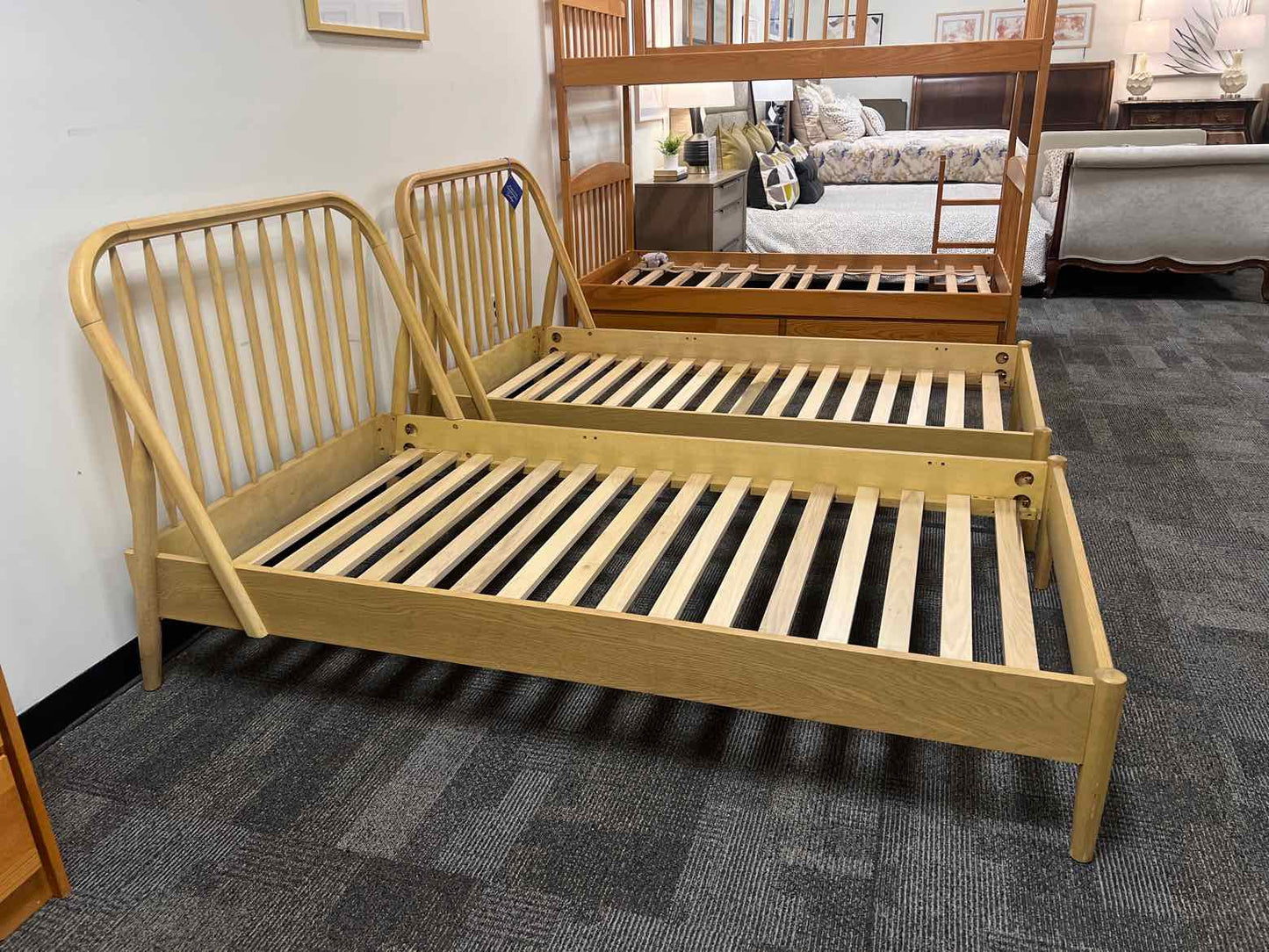 Crate & Barrel Pair of 'Bodie' Twin Beds