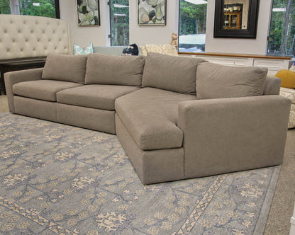 Room & Board Plush Microfiber Track Arm Sectional In Soft Grey