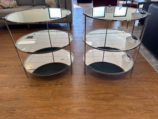 Worlds Away Pair of 3-Tier Side Tables
