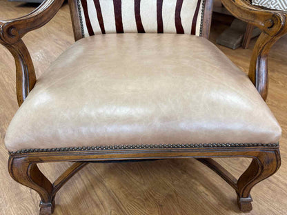 Pair of Carved Wood Zebra Armchairs