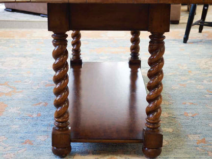 Jacobean Elm Twist Leg Dining Table with Drop Leaves