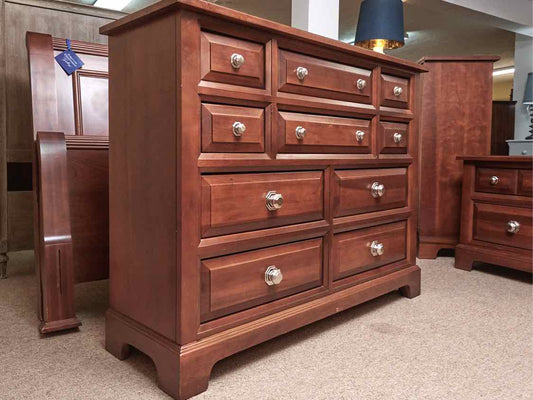 Vaughan Bassett Cherry Finish 10 Drawer Dresser & Mirror