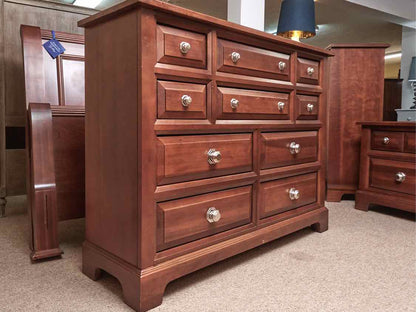 Vaughan Bassett Cherry Finish 10 Drawer Dresser & Mirror