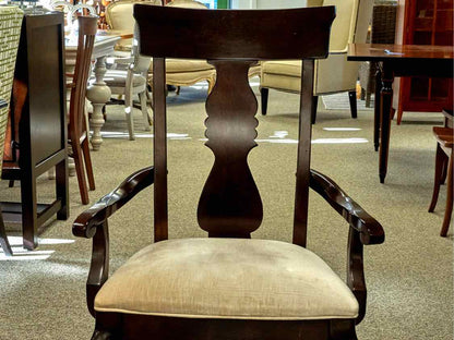 Thomasville Trestle Dining Table in Dark Finish & Set of 8 Matching Chairs