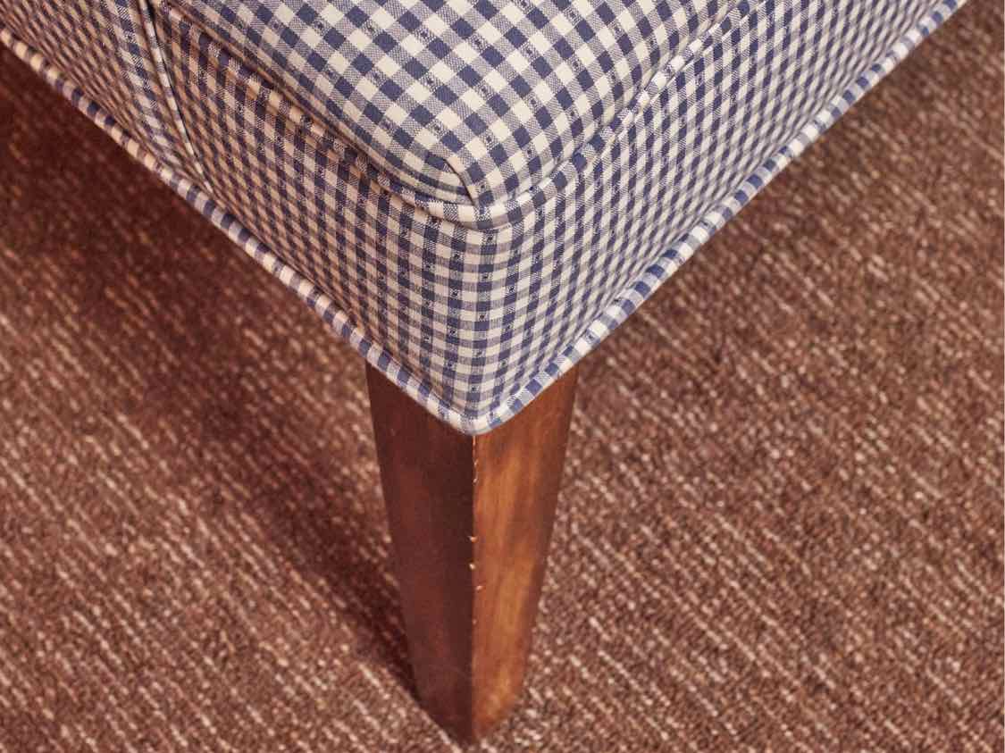 Blue & White Gingham Upholstered Arm Chair
