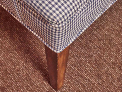 Blue & White Gingham Upholstered Arm Chair