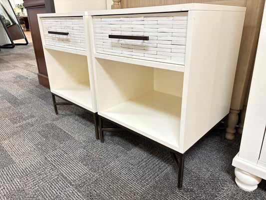 West Elm Pair of Tile Front Nightstands