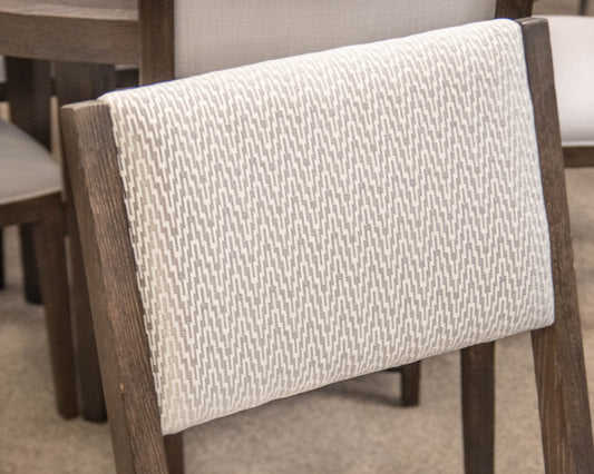 Bernhardt Textured Grey Upholstered Chair On Charcoal Wood Legs