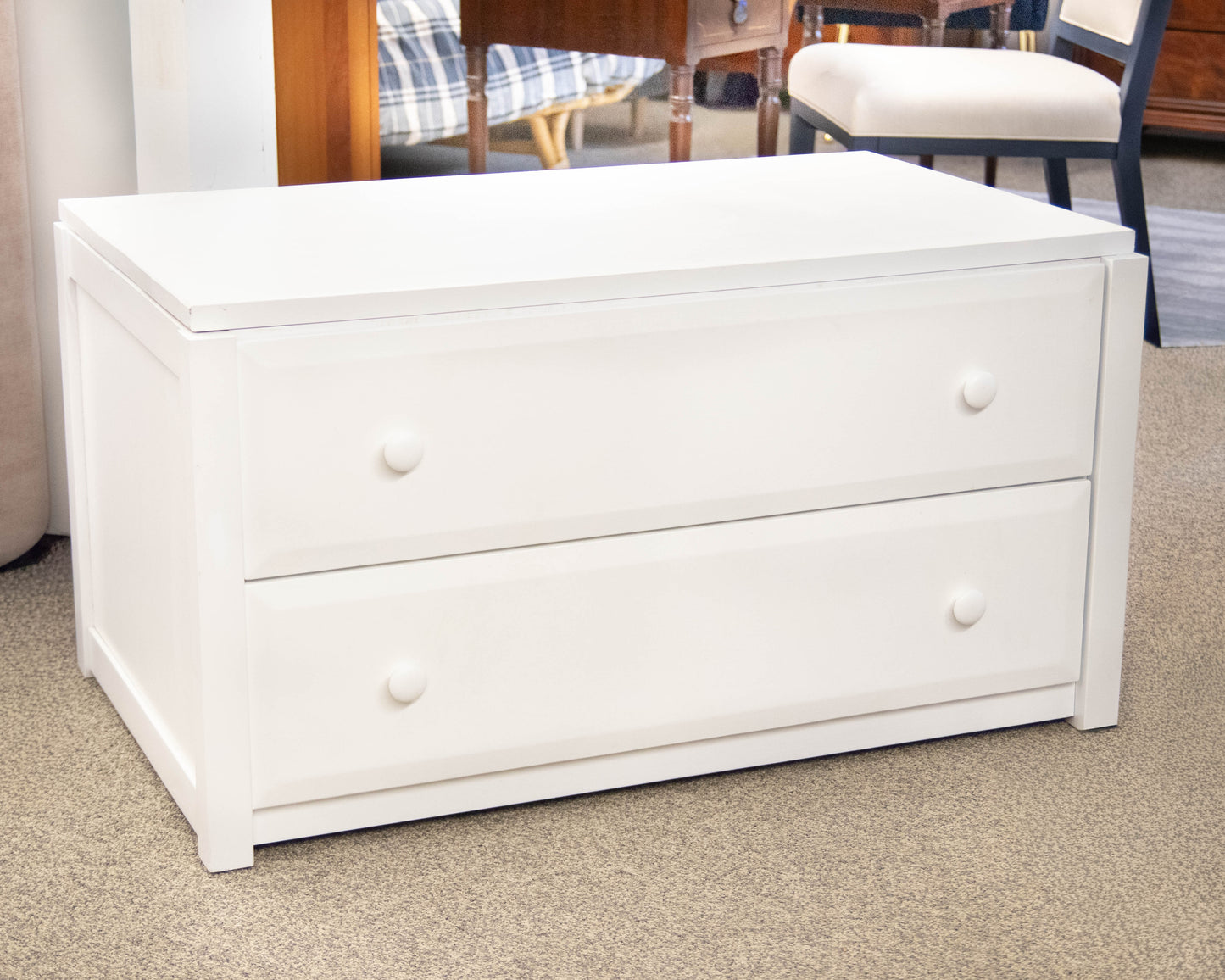 White Finish Stoage Chest with 2 Drawers