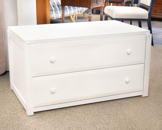 White Finish Stoage Chest with 2 Drawers