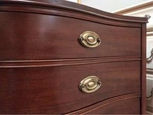 Morganton  Mahogany Serpentine 12 Drawer Dresser with Brass Hepplewhite Handles